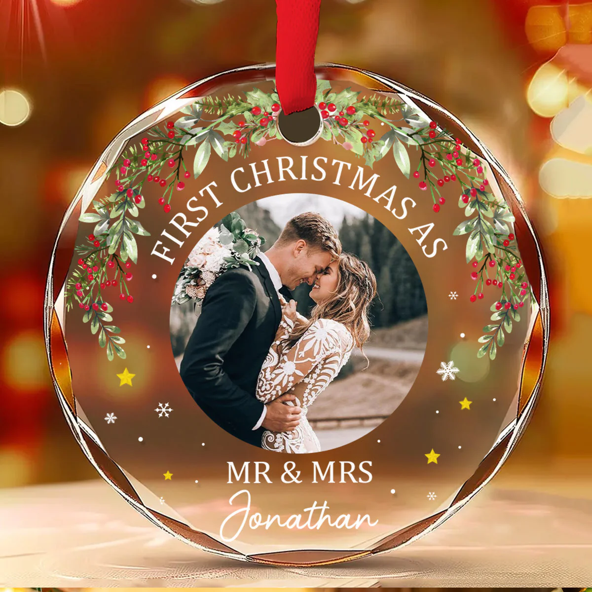 First Time - Personalized Custom Glass Ornament - Image 4