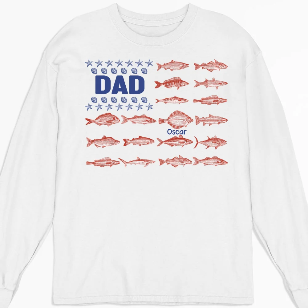 Fish and Sea Shells Papa - Personalized Custom Shirt - Image 12