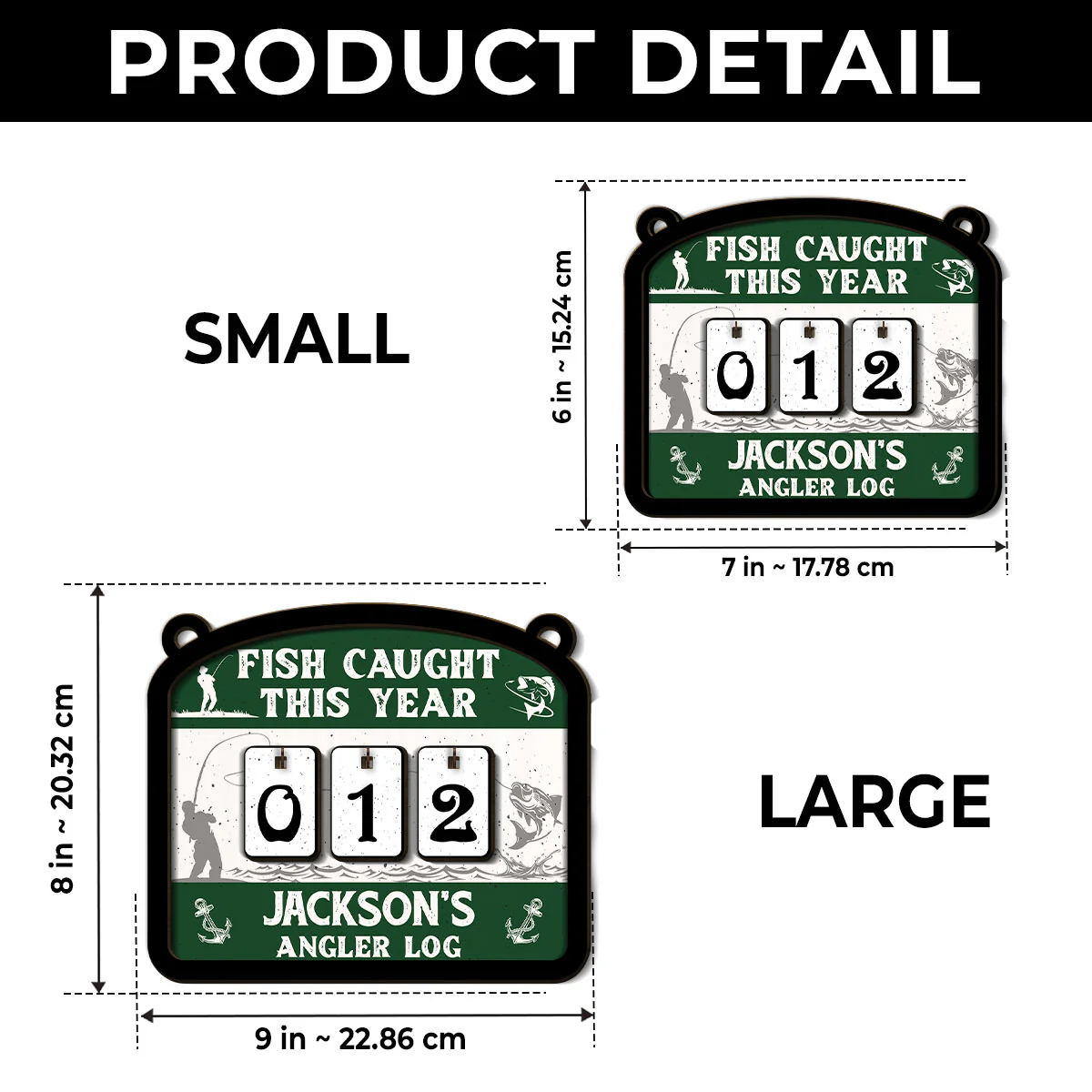 Fish Caught This Year - Personalized Custom Tracker Sign - Image 5