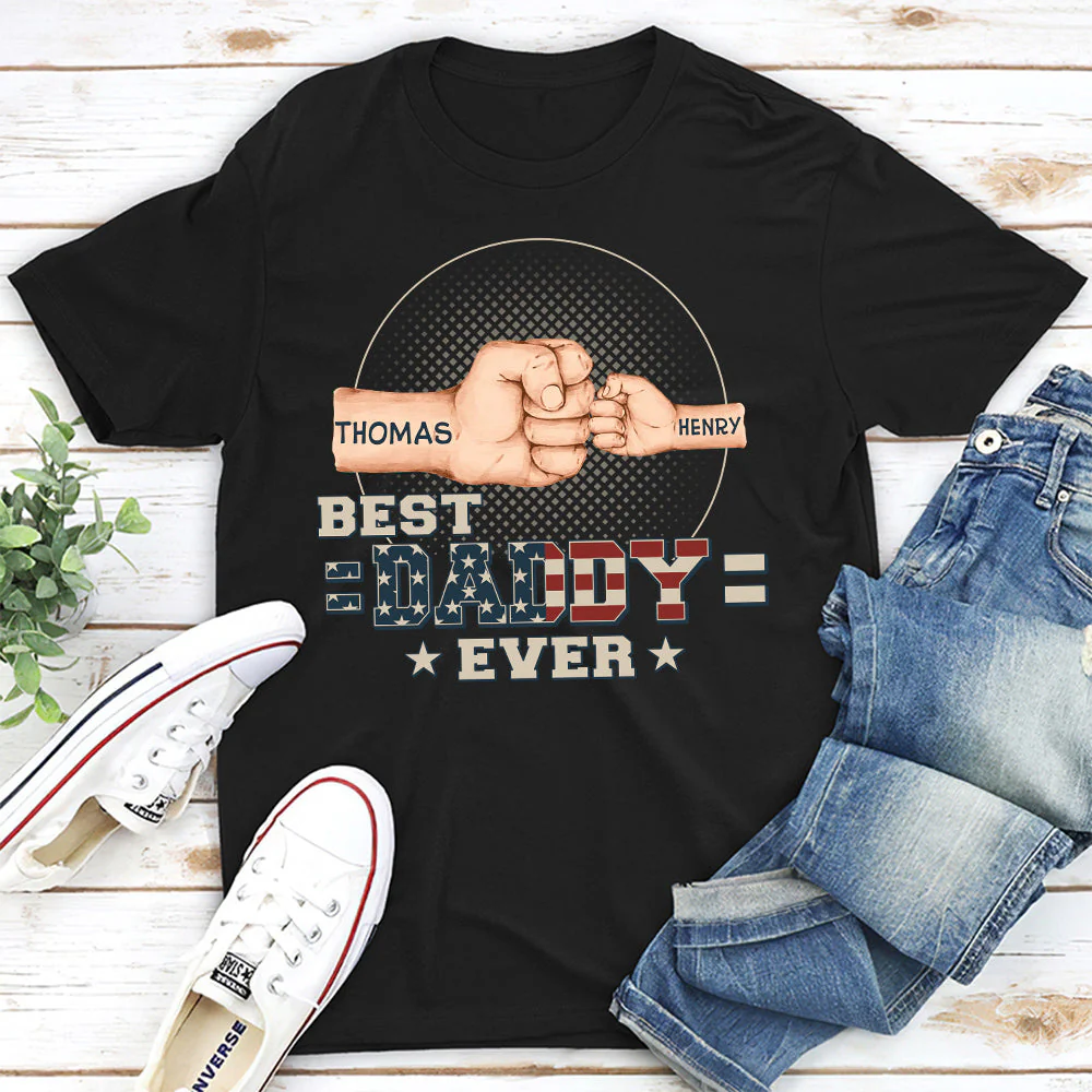 Fist Bump Best Dad Ever - Personalized Custom Shirt - Image 2