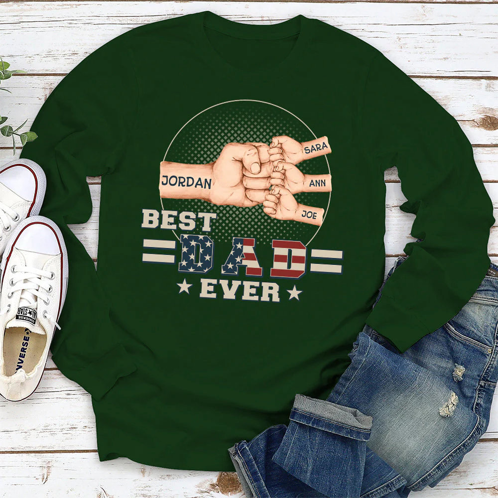 Fist Bump Best Dad Ever - Personalized Custom Shirt - Image 4