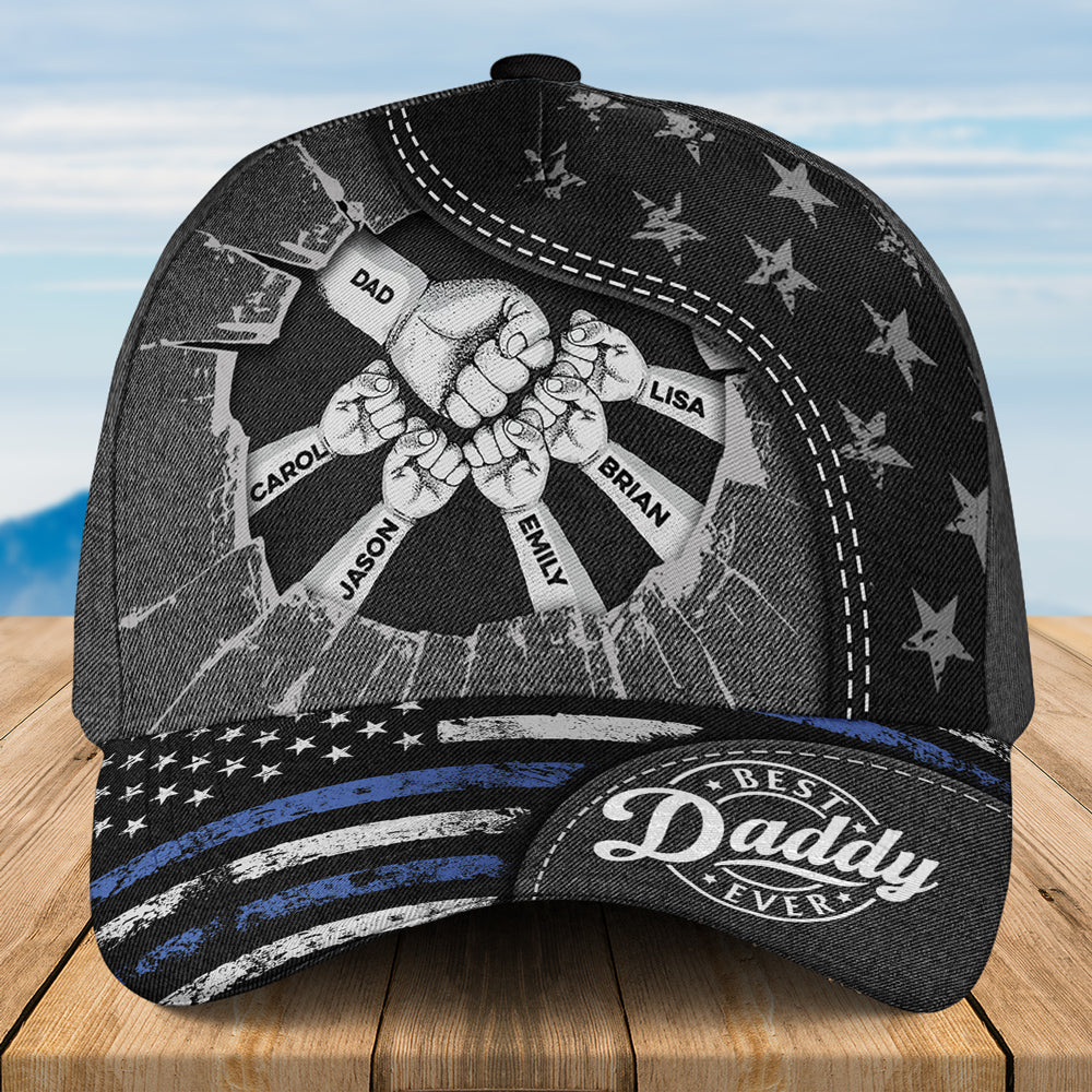 Fist Bump For Daddy - Personalized Custom Classic Cap - Image 2
