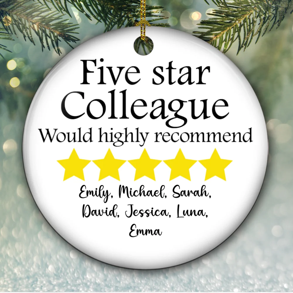 Five Star Colleague - Personalized Custom Ceramic Ornament - Image 5