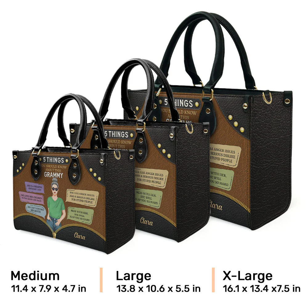 Five Things Should Be Known - Personalized Custom Leather Bag - Image 2