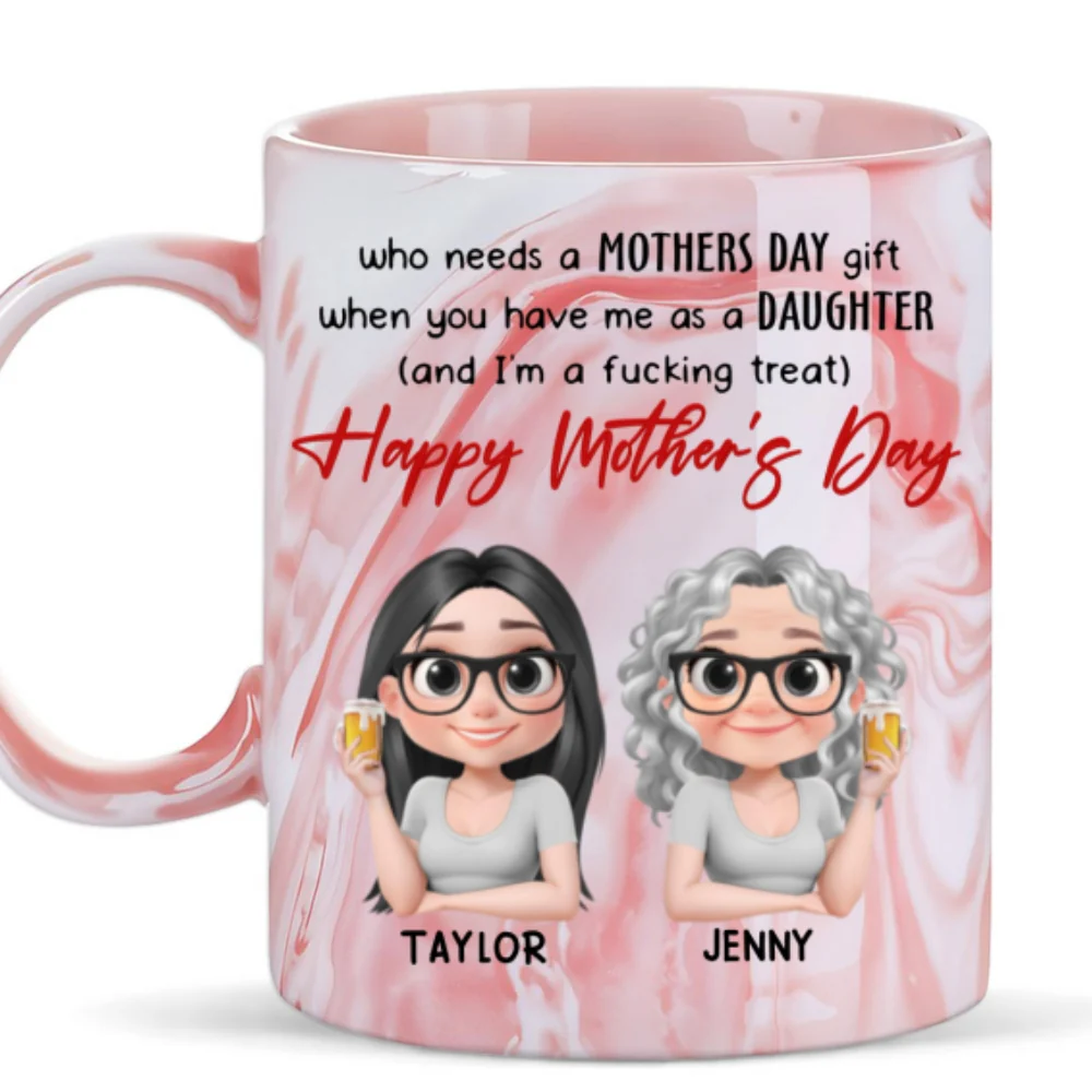 Flawless Child Zero Receipt Needed - Personalized Custom Pink Marble Mug - Image 6
