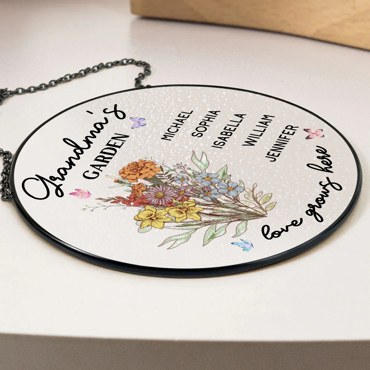 Floral Garden - Personalized Custom Window Hanging Suncatcher - Image 3