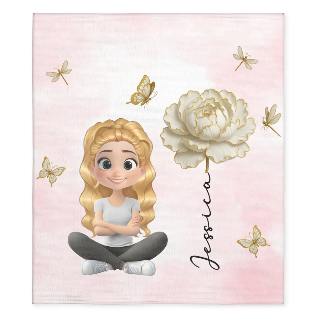 Floral Soul - Personalized Custom Fleece Blanket - Image 6