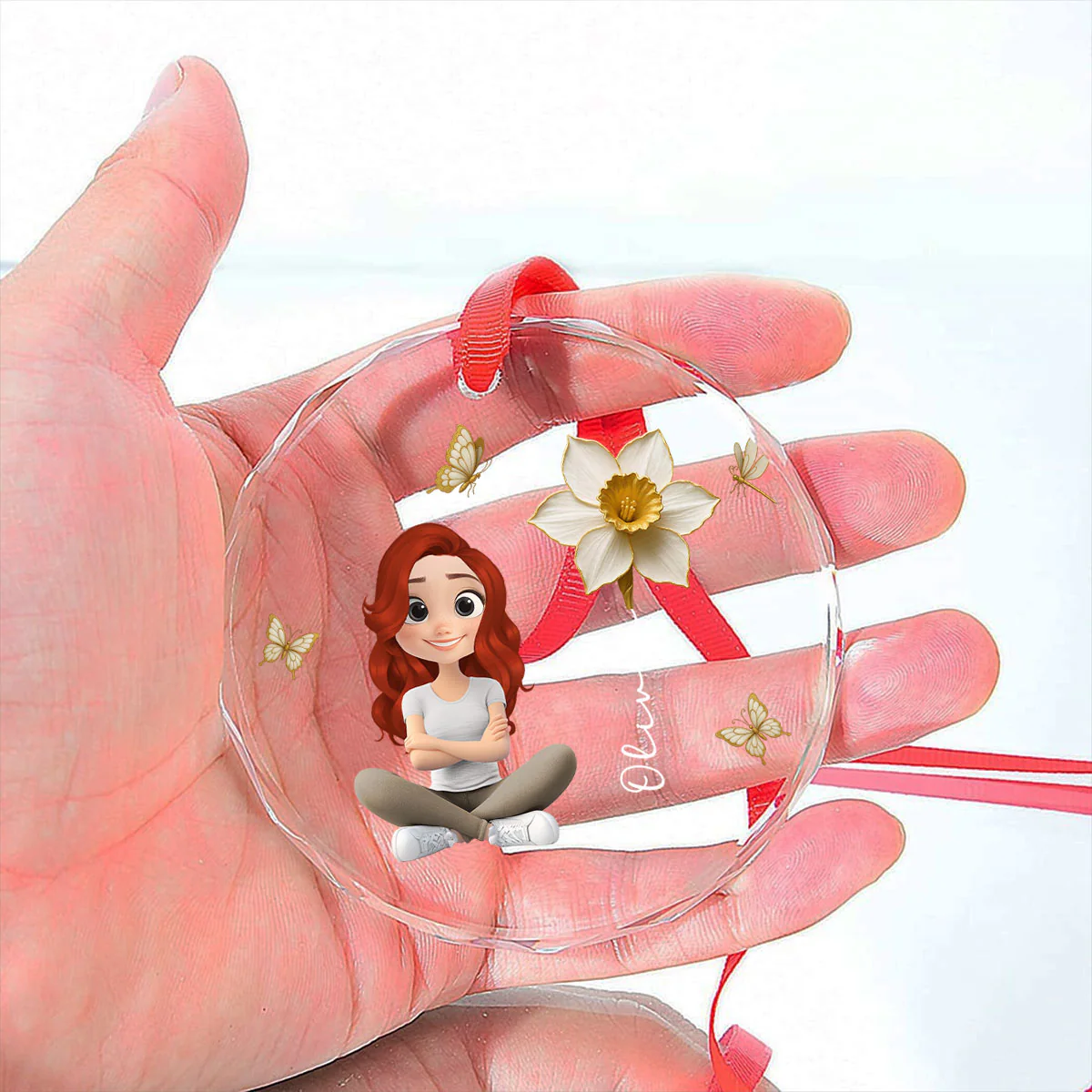 Floral Soul - Personalized Custom Glass Ornament - Image 4
