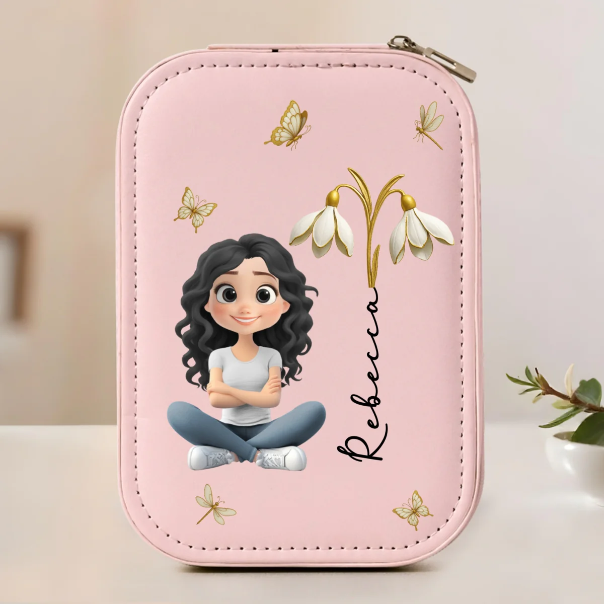 Floral Soul - Personalized Custom Jewelry Box With LED Mirror - Image 10