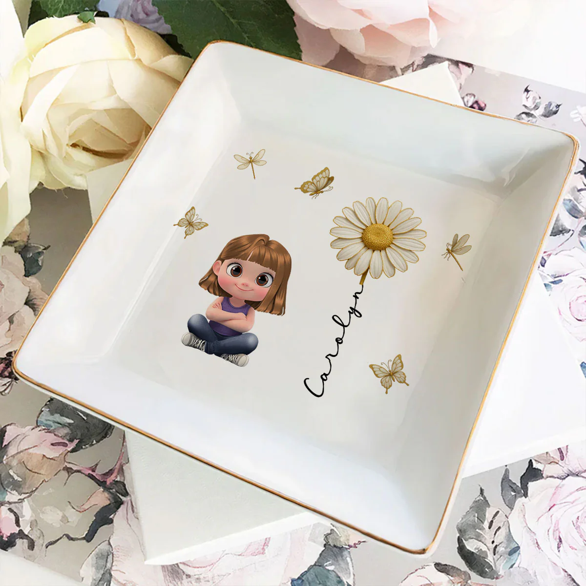 Floral Soul - Personalized Custom Jewelry Dish - Image 3