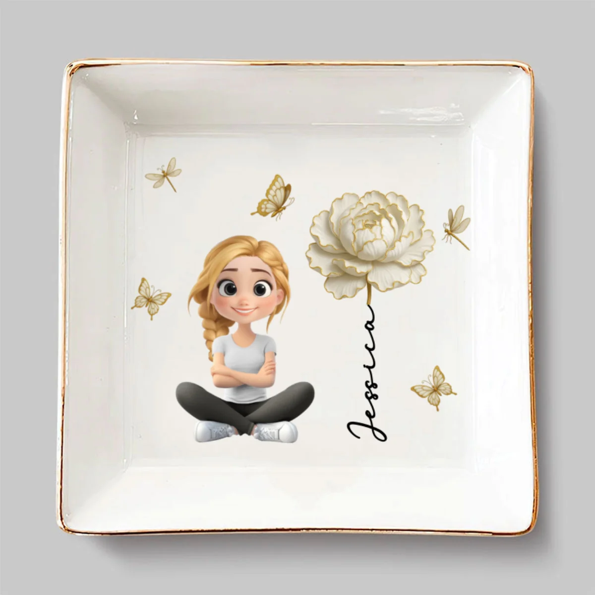 Floral Soul - Personalized Custom Jewelry Dish - Image 6