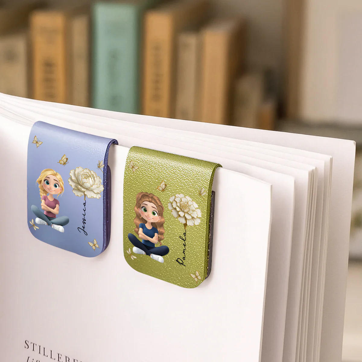 Floral Soul - Personalized Custom Leather Bookmark - Image 3