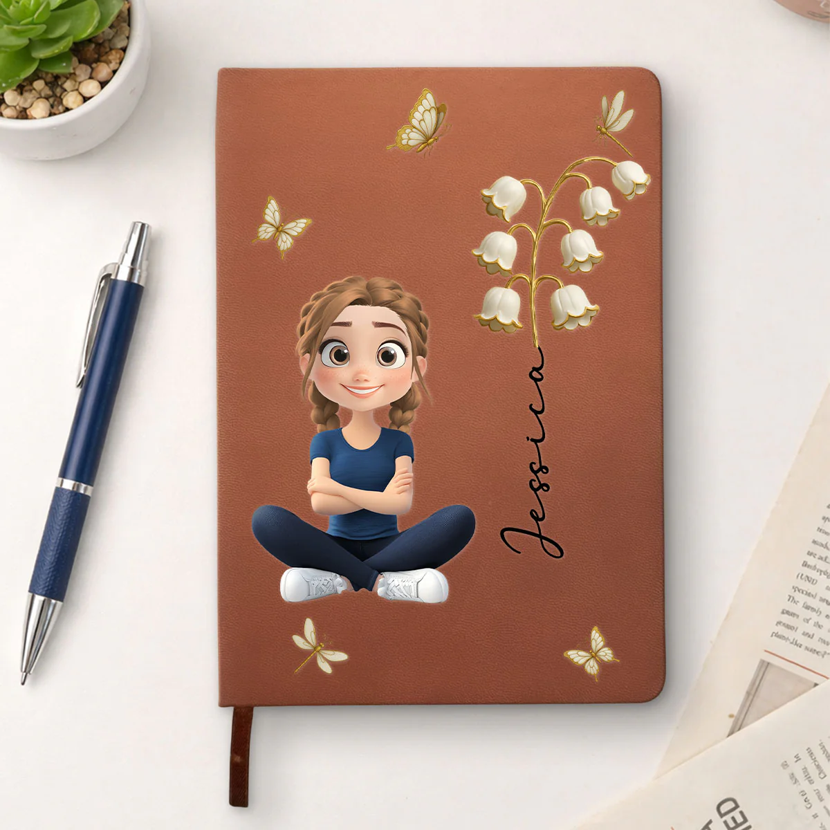 Floral Soul - Personalized Custom Leather Journal - Image 2