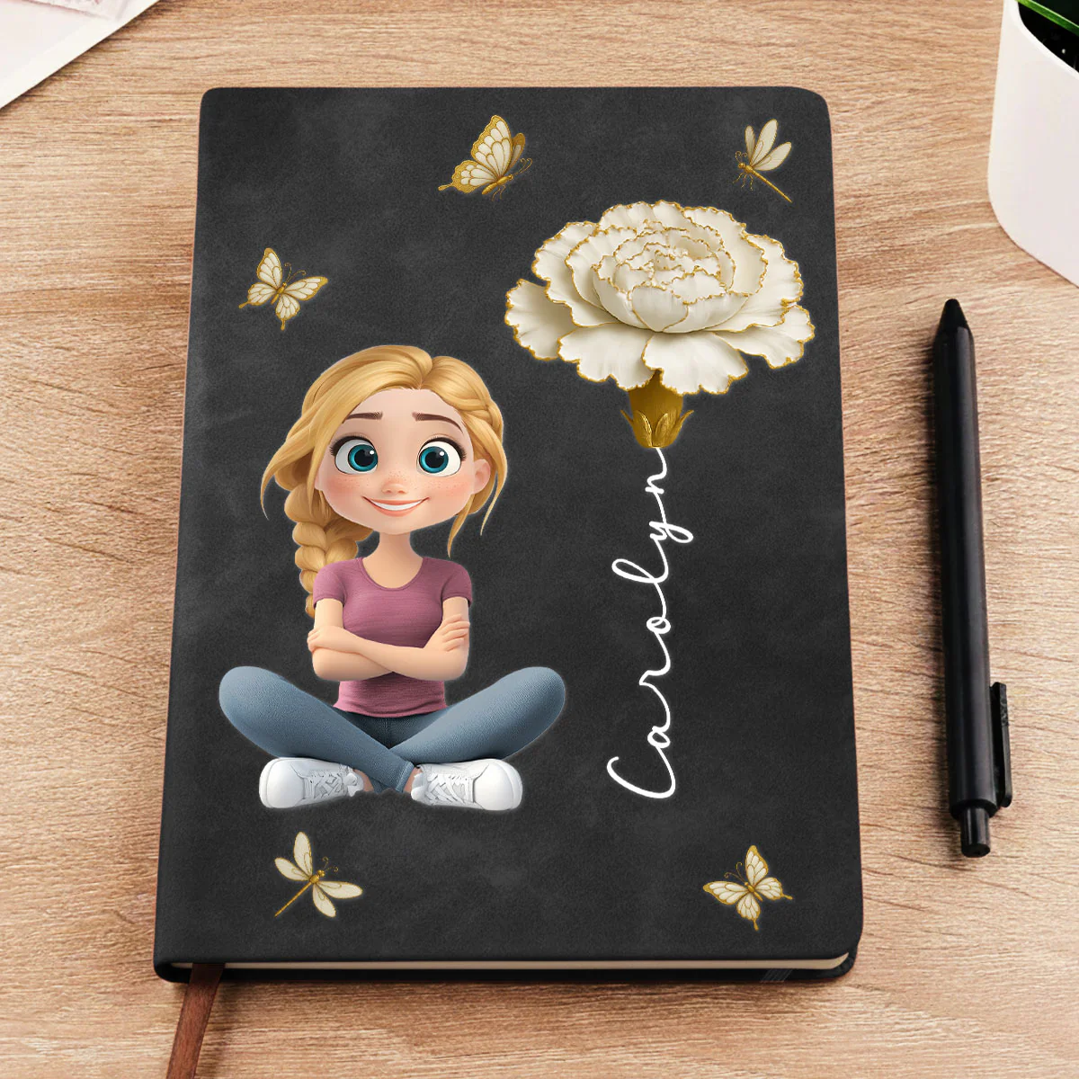 Floral Soul - Personalized Custom Leather Journal - Image 4
