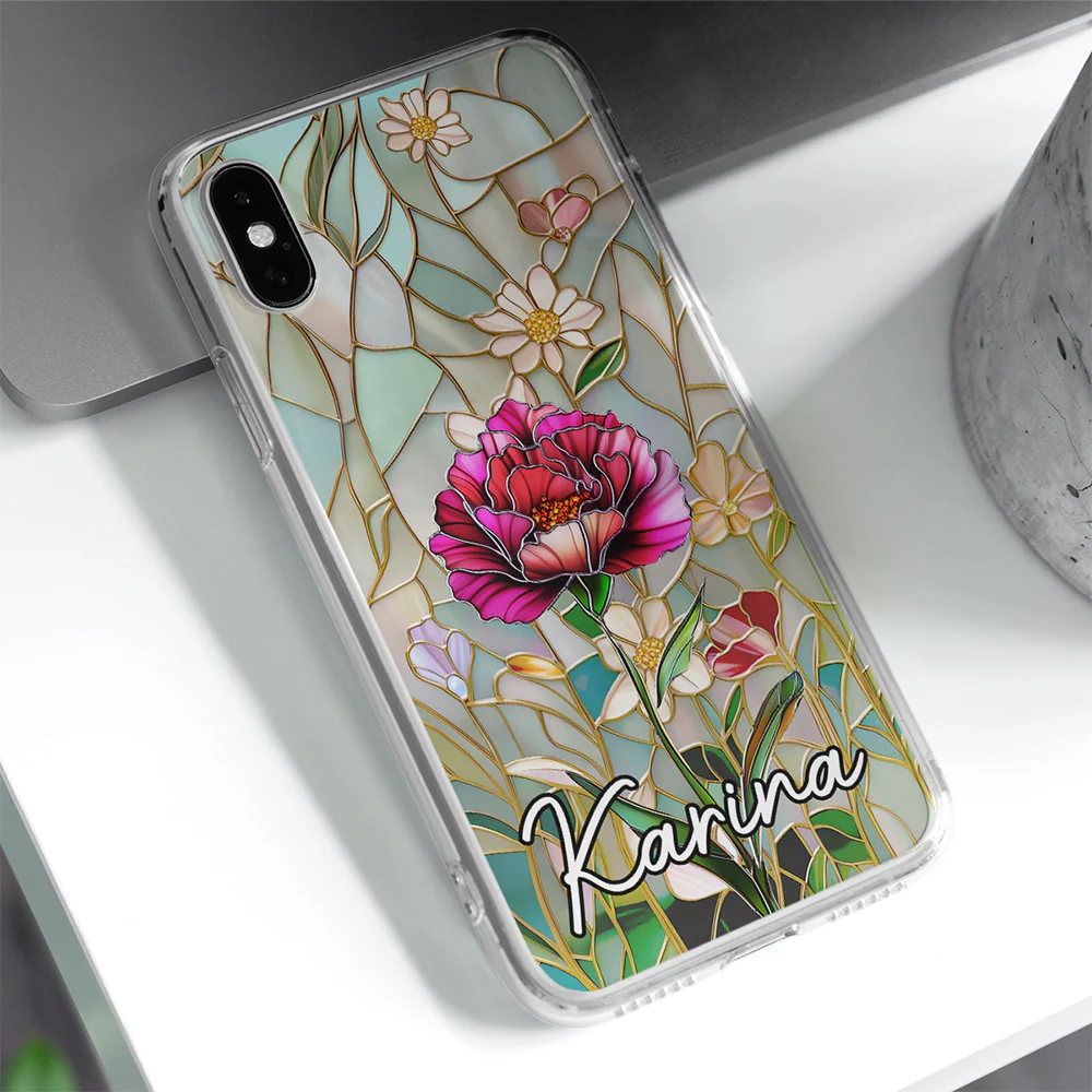Floral Stained - Personalized Custom Phone Case - Image 3