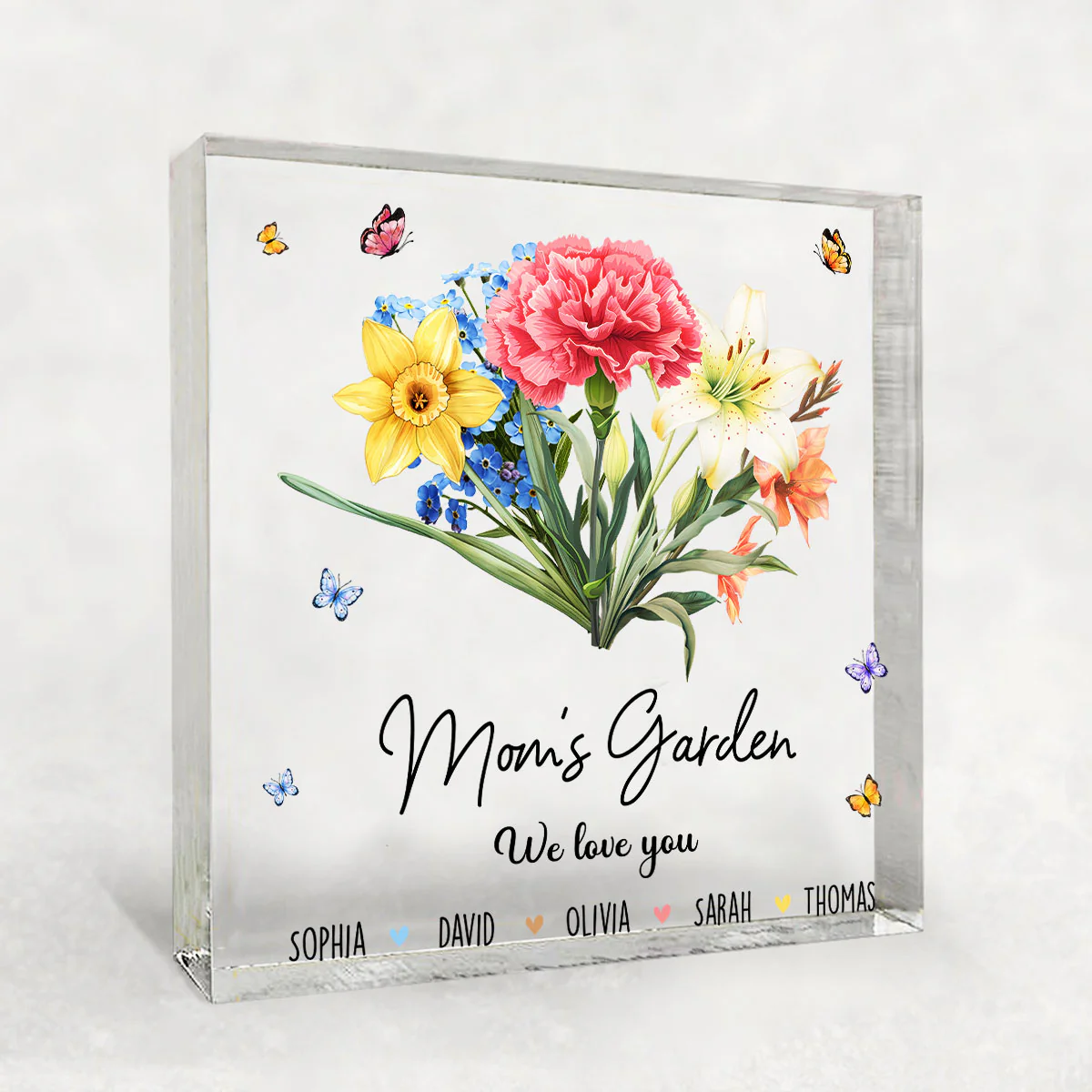 Flower Birth Month Garden - Personalized Custom Acrylic Plaque - Image 2