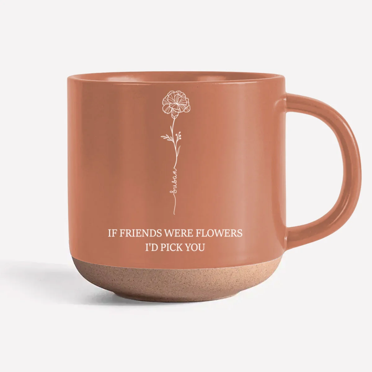 Flower Friends - Personalized Custom Engraved Pottery Mug - Image 8