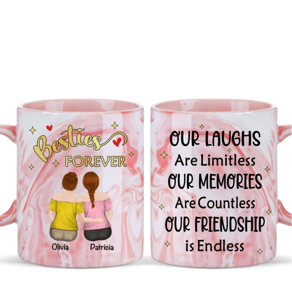 Flower Garden - Personalized Custom Pink Marble Mug - Image 6