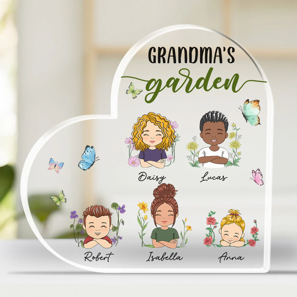 Flower Grandchildren - Personalized Custom Acrylic Plaque - Image 2