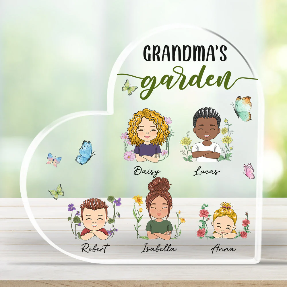 Flower Grandchildren - Personalized Custom Acrylic Plaque - Image 4