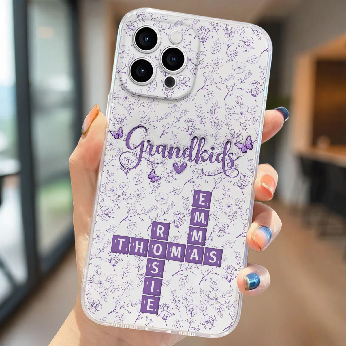 Flower Grandkids - Personalized Custom 3D Inflated Effect Phone Case - Image 4