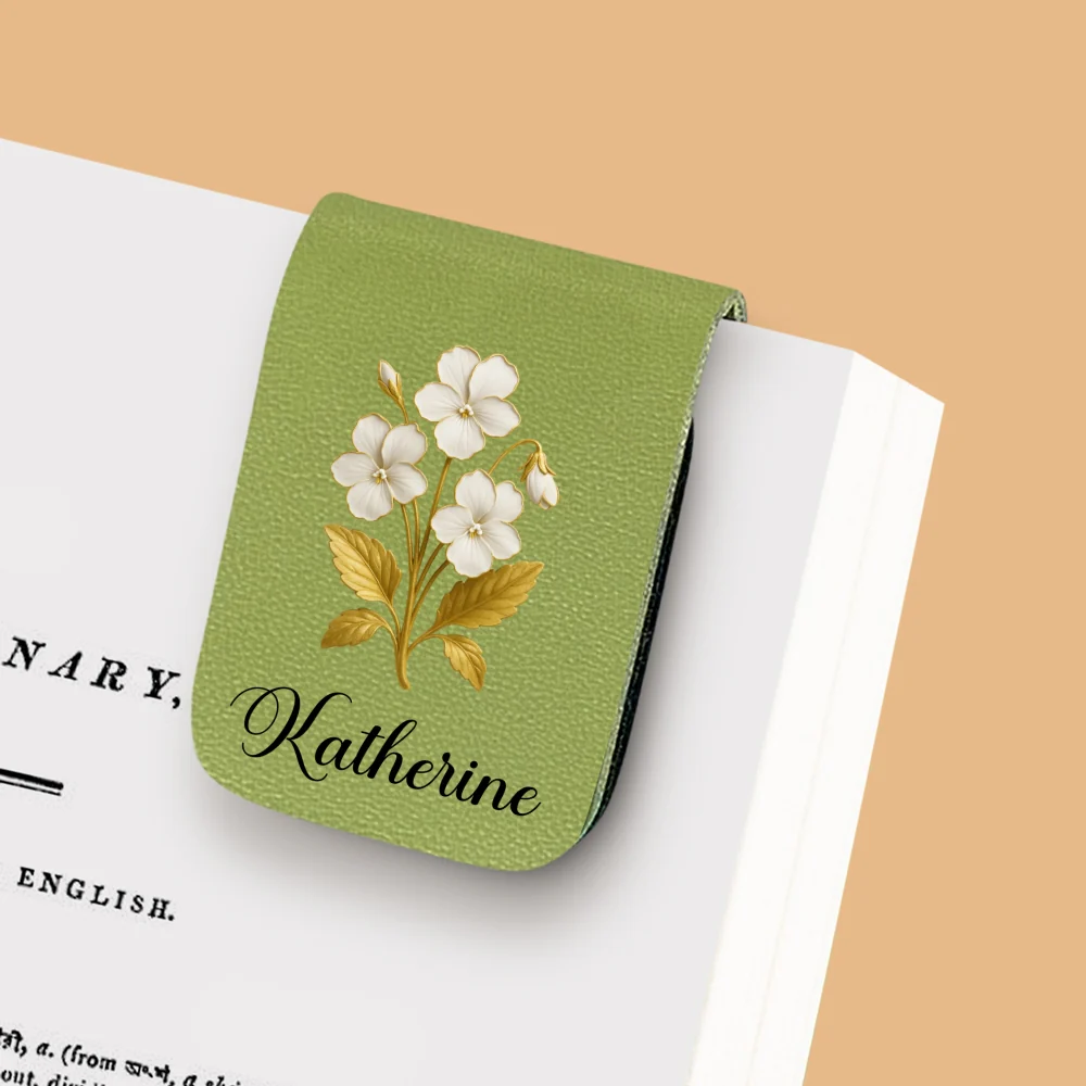 Flower Of The Month - Personalized Custom Leather Bookmark - Image 9