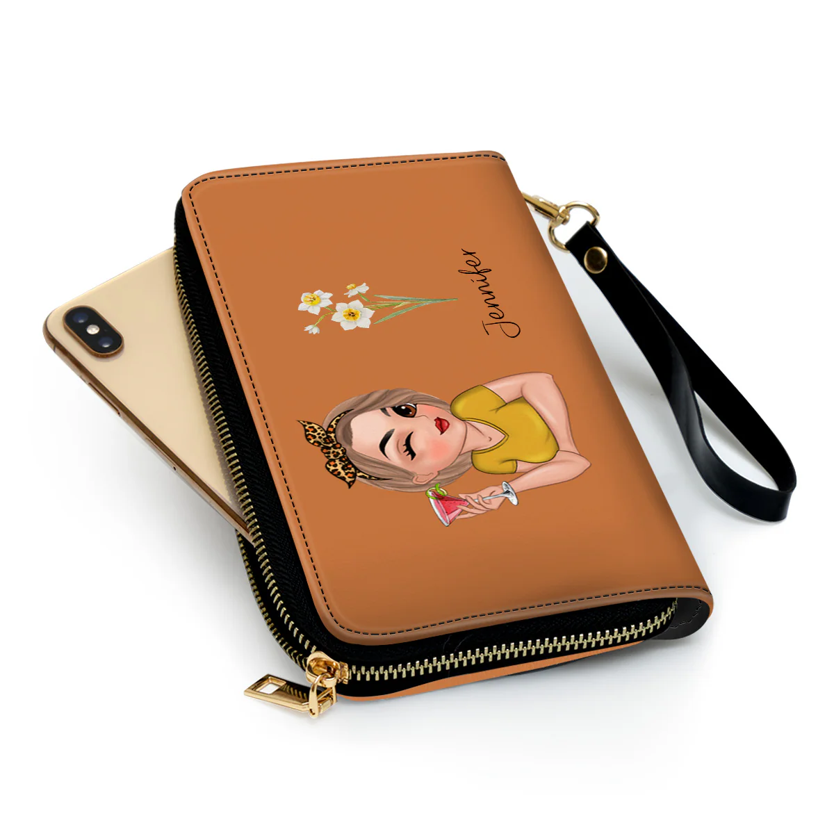 Flower Power -  Personalized Custom Leather Wallet - Image 3