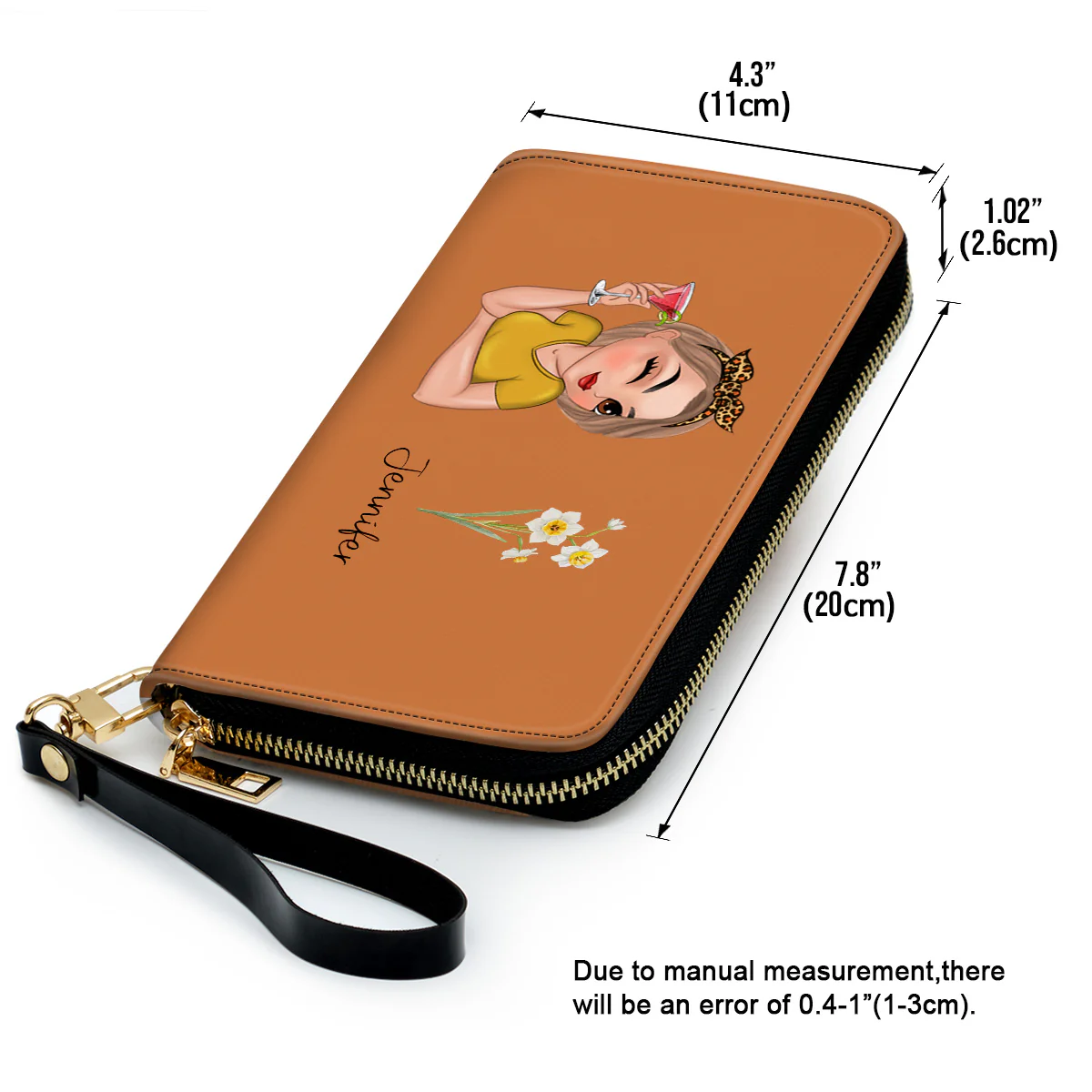 Flower Power -  Personalized Custom Leather Wallet - Image 4
