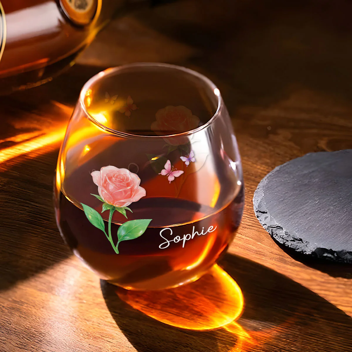 Flower Power - Personalized Custom Wine Glass - Image 3