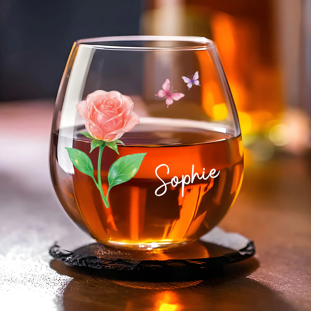 Flower Power - Personalized Custom Wine Glass - Image 4