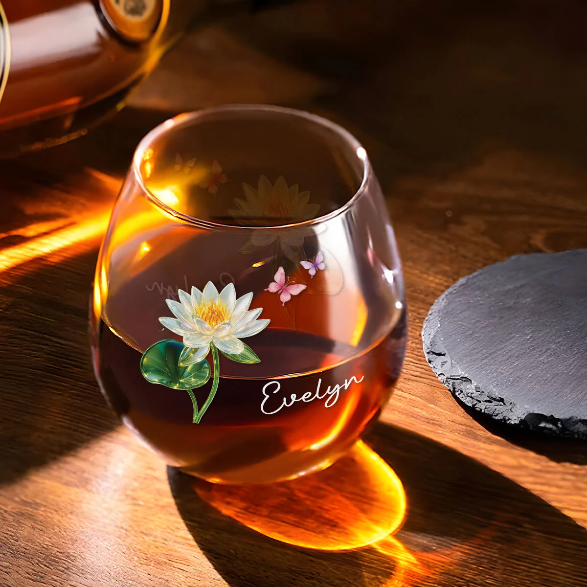 Flower Power - Personalized Custom Wine Glass - Image 5