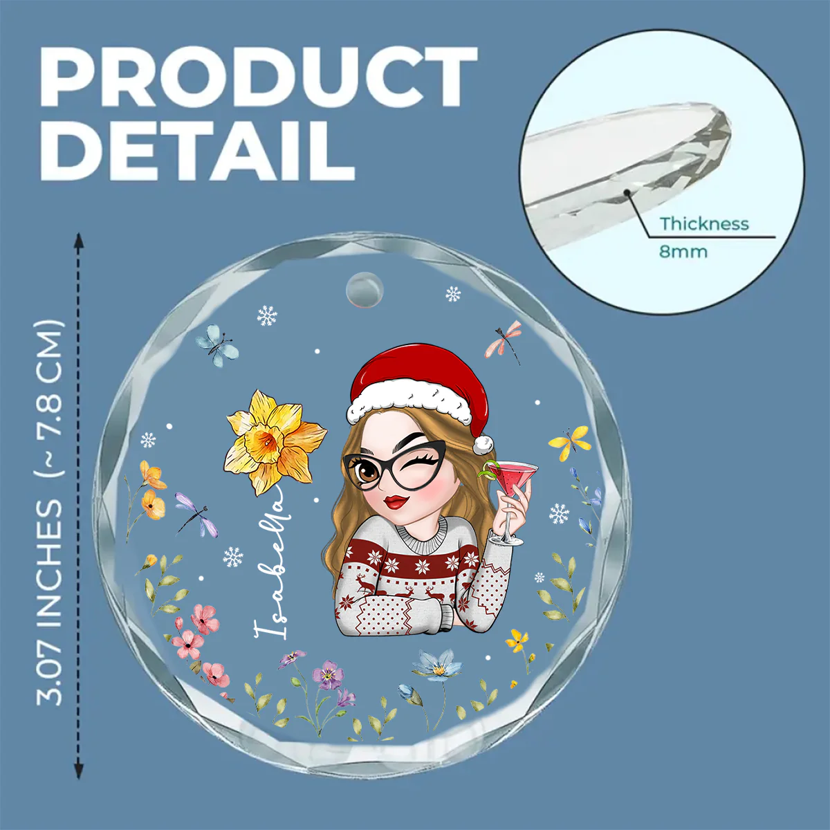Flowers Are Loves Truest Language - Personalized Custom Glass Ornament - Image 5