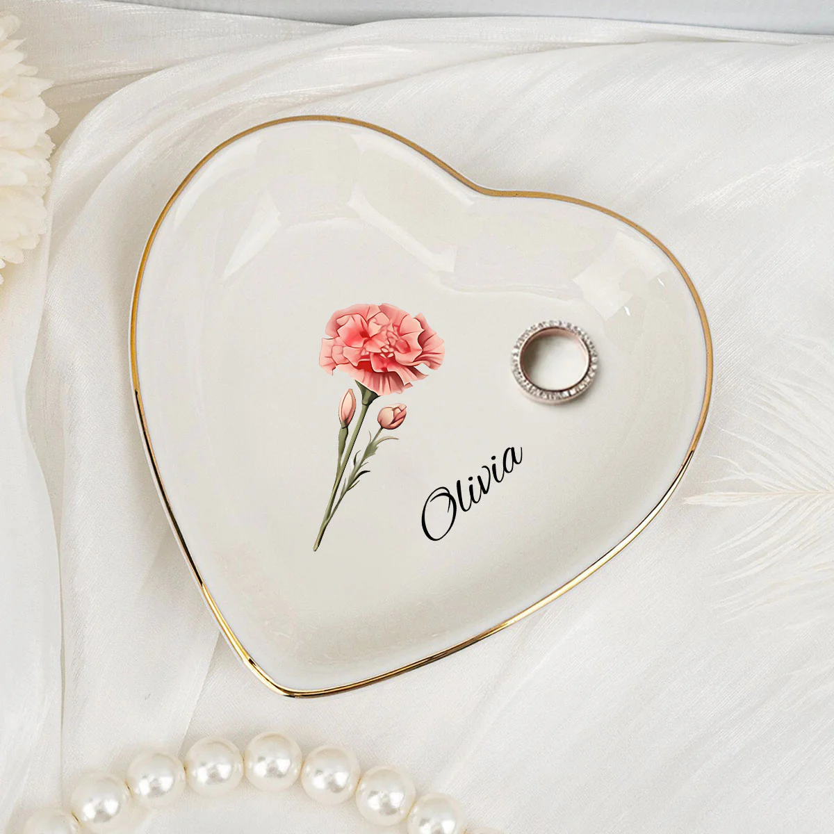 Flowers Are Loves Truest Language - Personalized Custom Jewelry Dish - Image 2