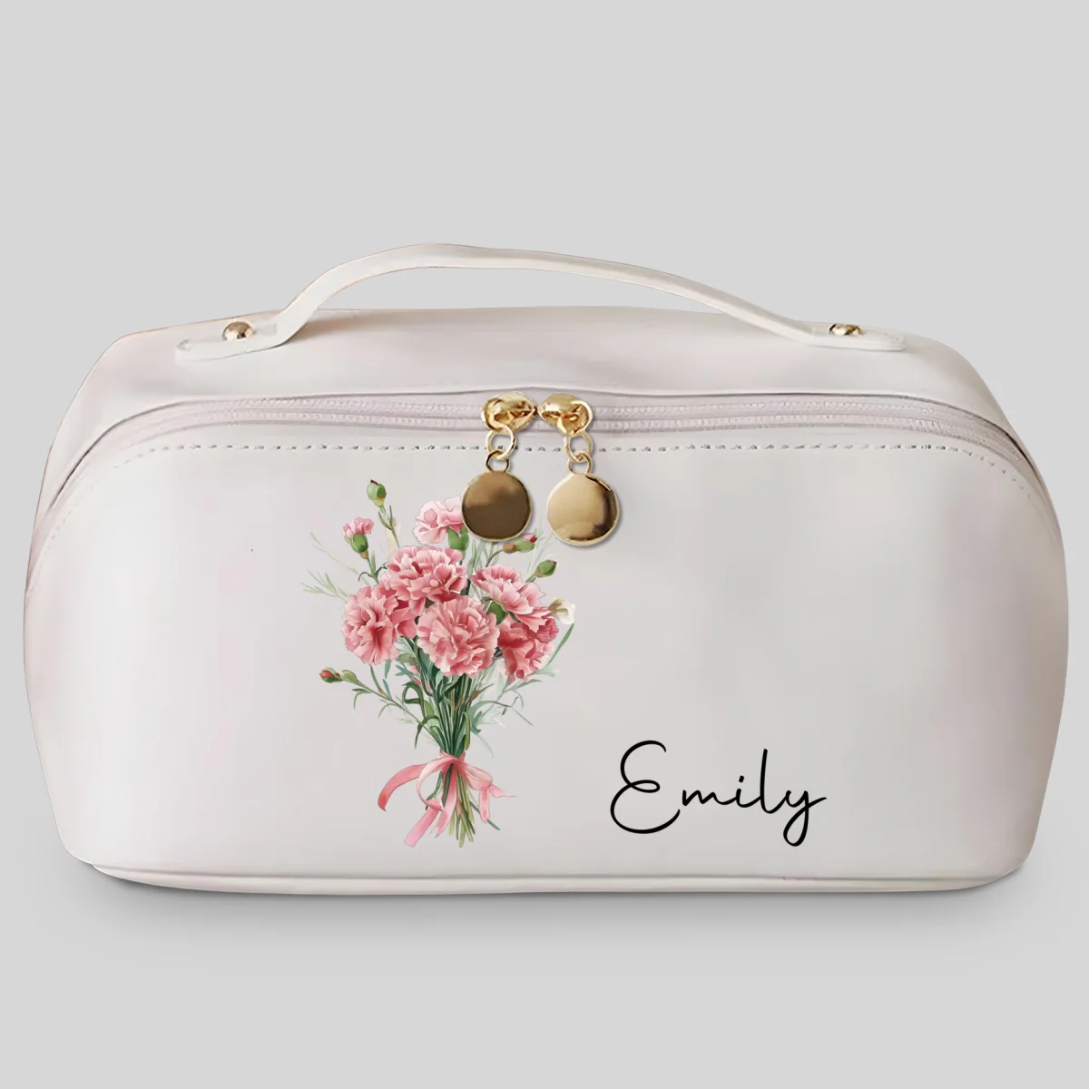 Flowers Do Not Tell They Show - Personalized Custom Leather Makeup Bag - Image 6