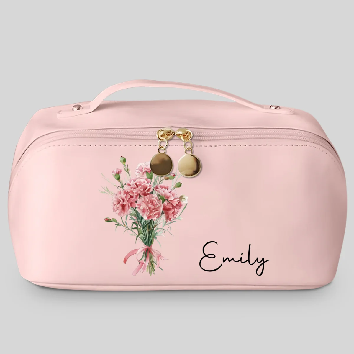 Flowers Do Not Tell They Show - Personalized Custom Leather Makeup Bag - Image 7