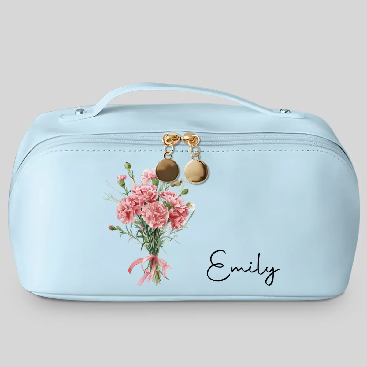 Flowers Do Not Tell They Show - Personalized Custom Leather Makeup Bag - Image 8