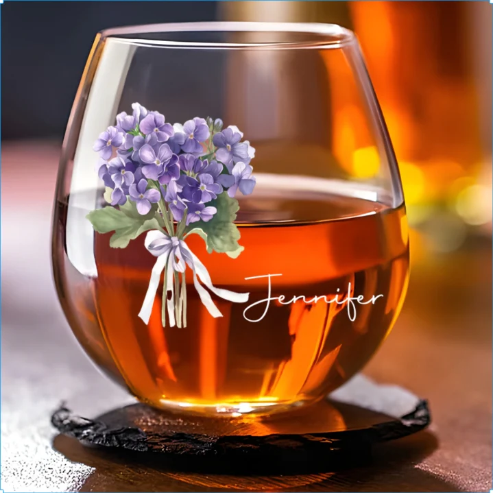 Flowers Do Not Tell They Show - Personalized Custom Wine Glass - Image 6