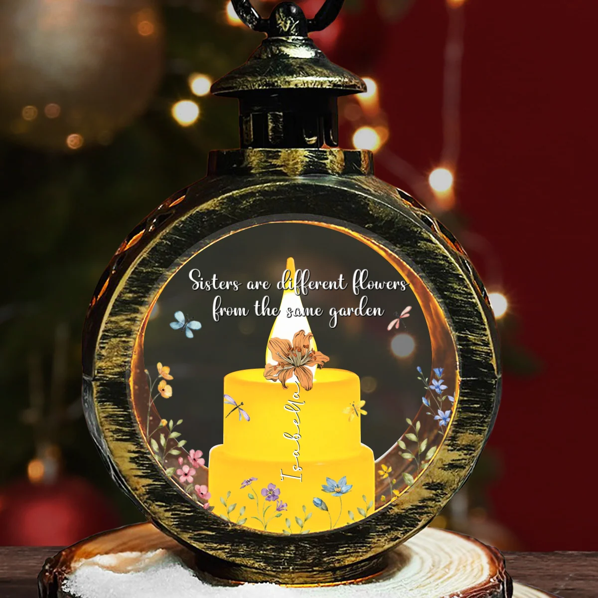 Flowers From Same Garden - Personalized Custom Christmas Lantern - Image 5
