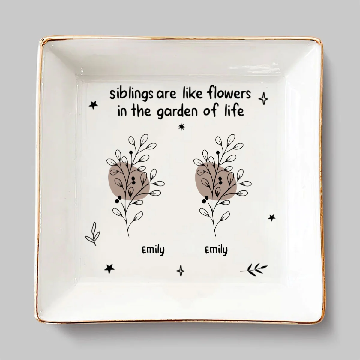Flowers In The My Life - Personalized Custom Jewelry Dish - Image 6