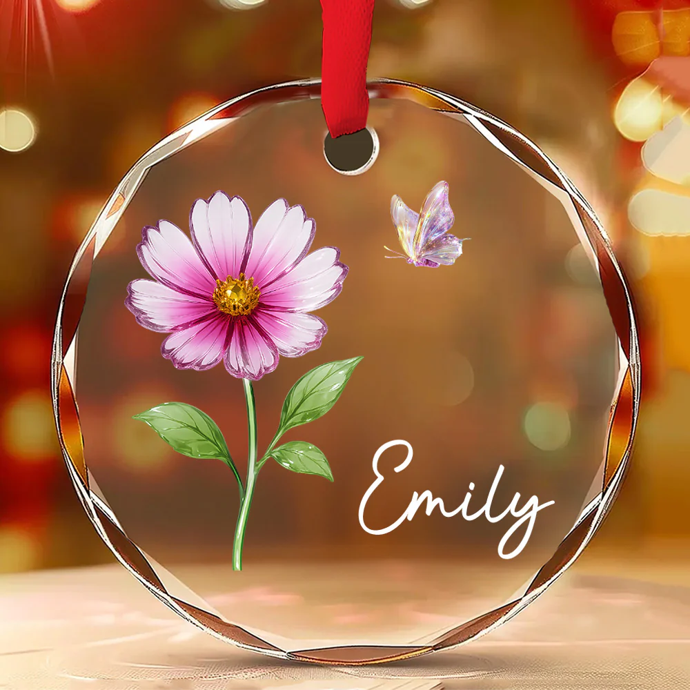 Flowers Lover - Personalized Custom Glass Ornament - Image 2