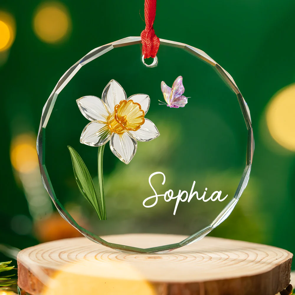 Flowers Lover - Personalized Custom Glass Ornament - Image 3