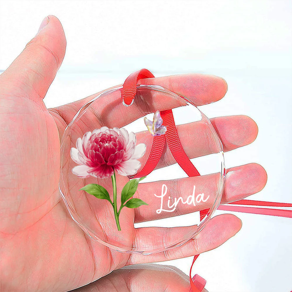Flowers Lover - Personalized Custom Glass Ornament - Image 5