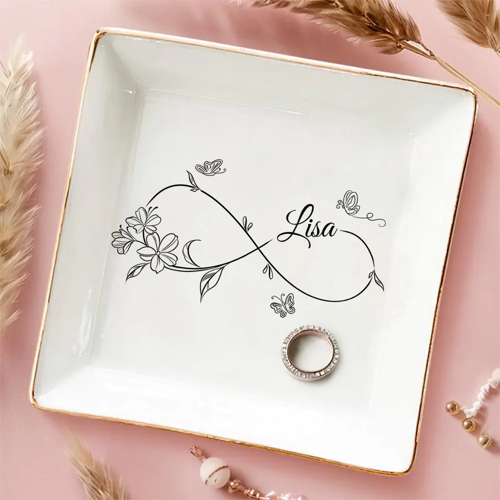 Flowers Need Time To Bloom - Personalized Custom Jewelry Dish - Image 2