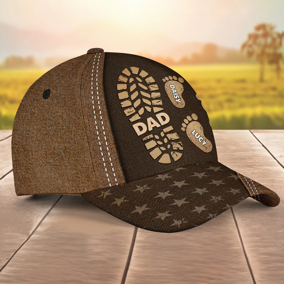 Follow Daddy Footsteps - Personalized Custom Classic Cap - Image 4