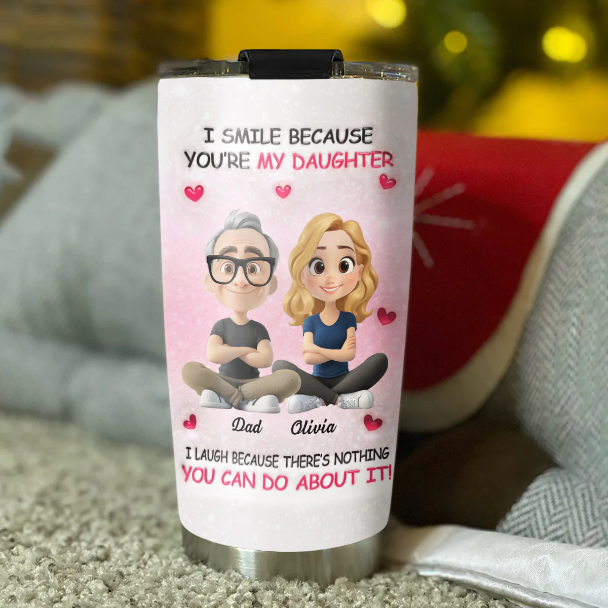 For Daughter - Personalized Custom 3D Inflated Effect Tumbler - Image 4