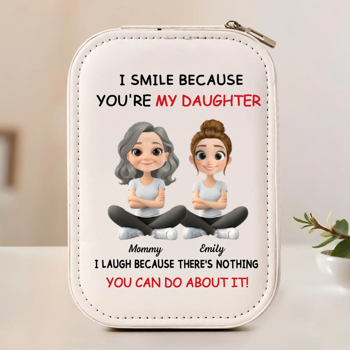 For Daughter - Personalized Custom Jewelry Box With LED Mirror - Image 6