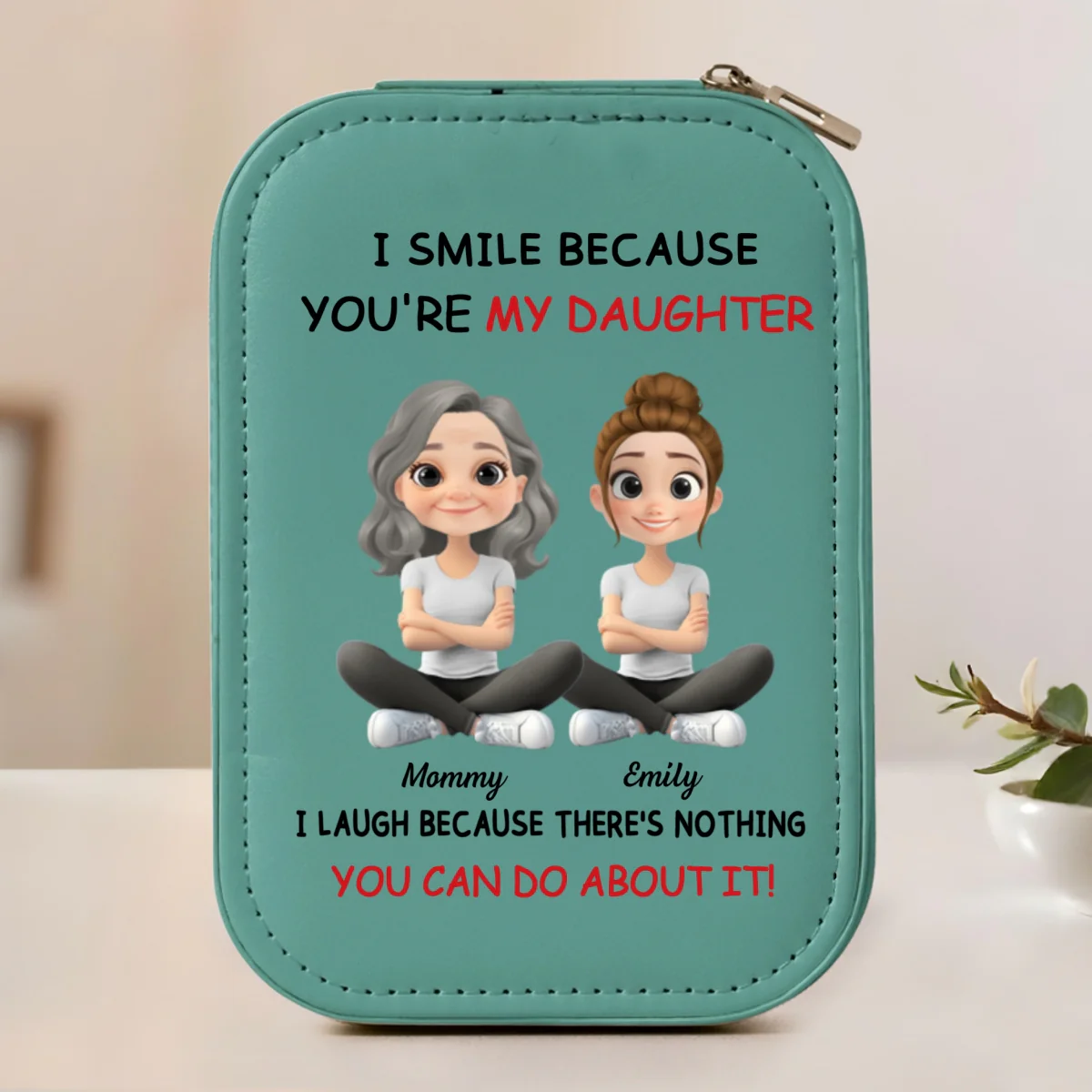 For Daughter - Personalized Custom Jewelry Box With LED Mirror - Image 8
