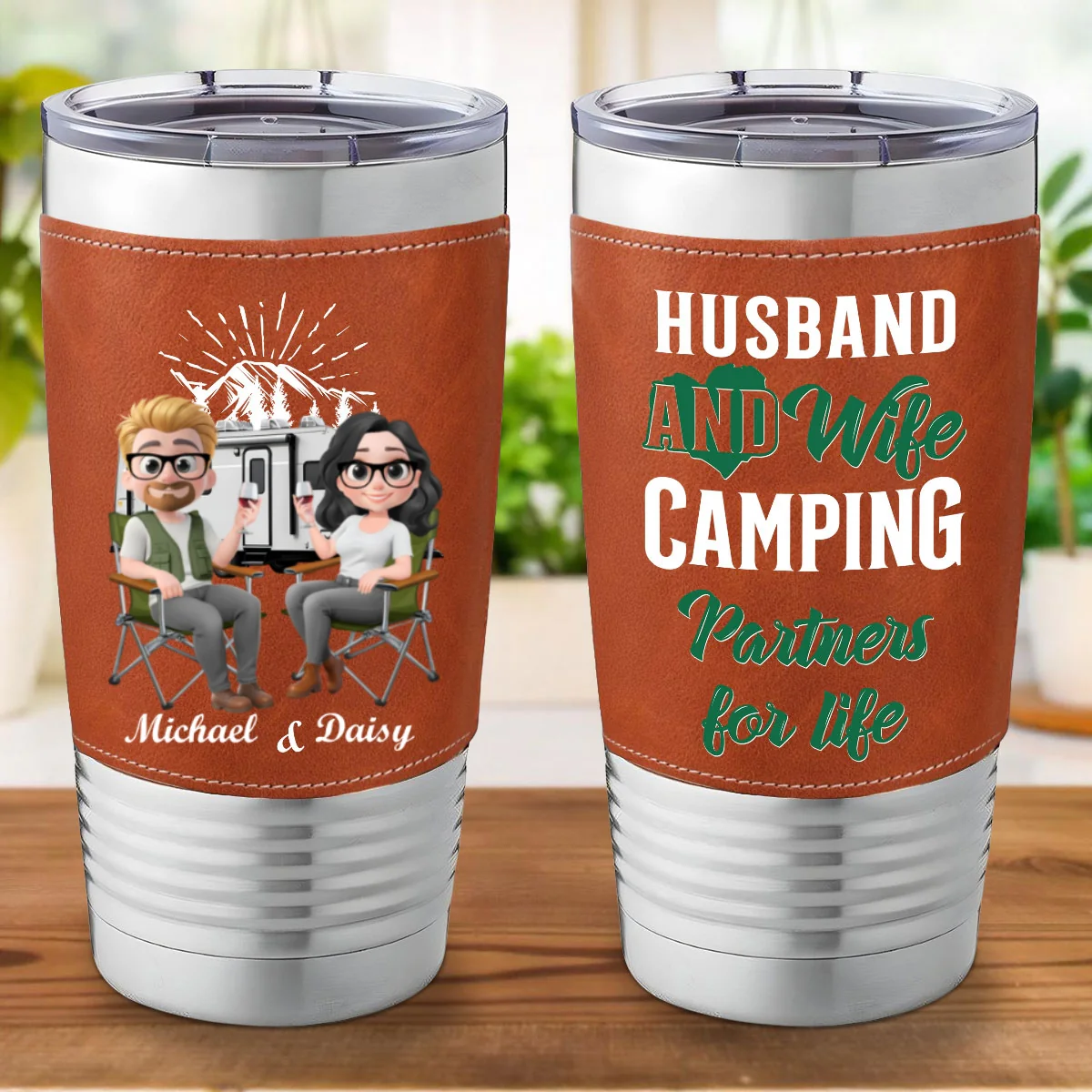 For Life - Personalized Custom Leather Tumbler - Image 6
