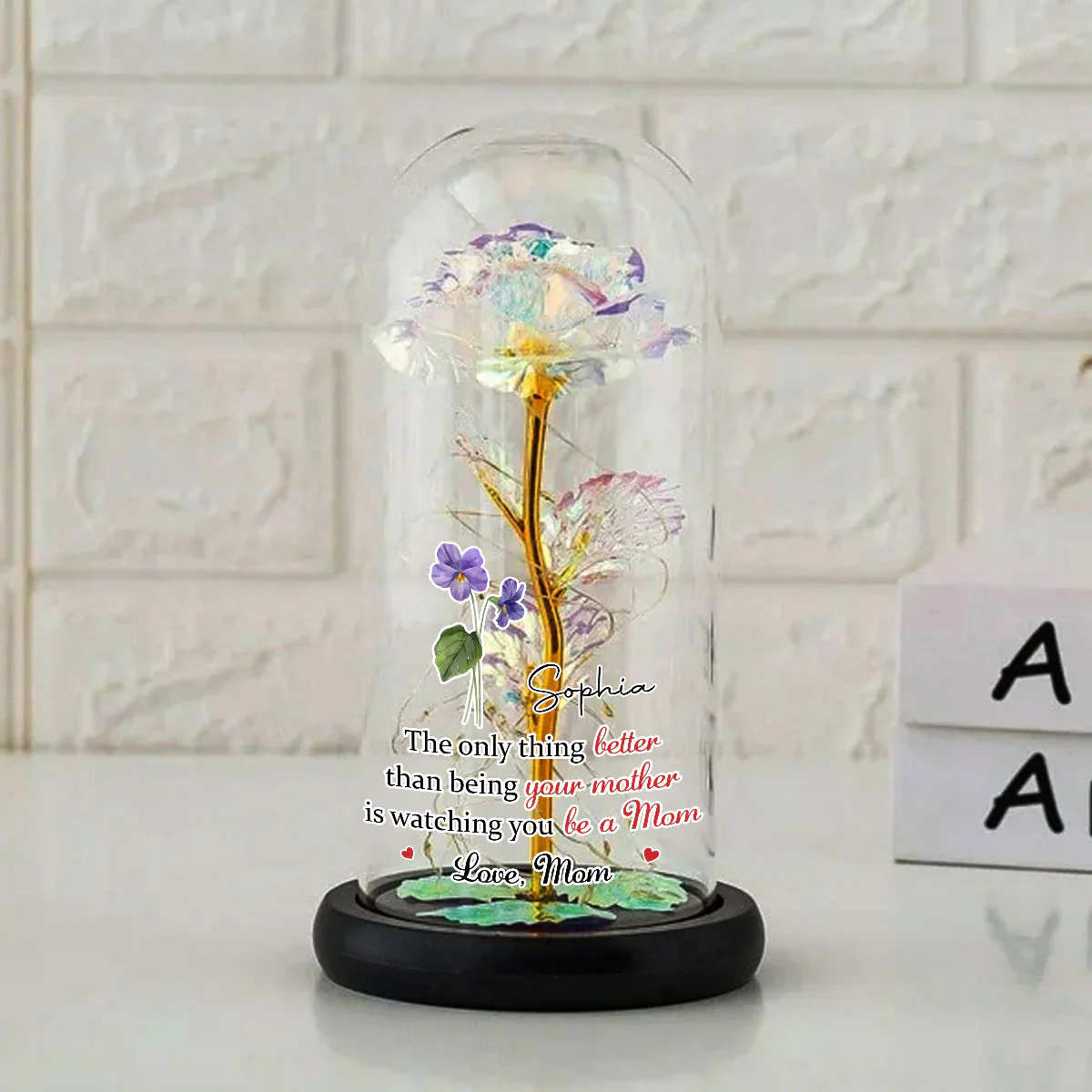 For My Daughter - Personalized Custom Sparkly Rose - Image 3