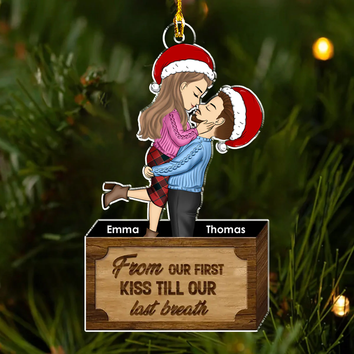 For The Best Partner - Personalized Custom Acrylic Ornament - Image 4